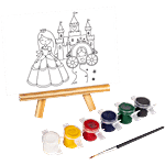Little Birdie Create & Display Fun Set Princess - Pre-Marked Panel, With Easel, 6 Colours & 1 Brush 1 pc