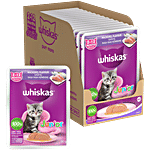 Whiskas Junior Kitten Mackerel Flavour Wet Cat Food - 2-12 Months 1.12 kg (Pack of 14 x 80 g)