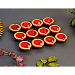 SBE Mud Diya Bati - Red 12 pcs