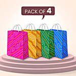 Untumble Gift Bags With Bandhani Print For Return Gifting - Large, Multicolour, Suitable For Festive Gifting, Wedding 4 pcs
