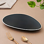 bb home Earth Matte Black Tear Drop Platter, 26 cm 1 pc