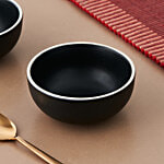 bb home Earth Matte Black Dinner Bowl 190 ml (Set of 2)