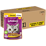 Whiskas Adult Chicken In Gravy Wet Cat Food - 1+ Years 4.48 kg (56 x 80 g)