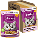 Whiskas Adult Salmon In Gravy Wet Cat Food - 1+ Years 1.12 kg (14 x 80 g)