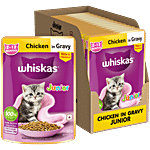 Whiskas Junior Chicken In Gravy Kitten Wet Cat Food - 2-12 Months 1.12 kg (14 x 80 g)