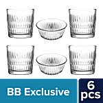 Pasabahce Sip & Savour Rain Party Set 6 pcs (Whisky Glass - 4 x 300 ml + Bowl - 2 x 175 ml)