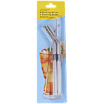DP Stainless Steel Bent Drinking Straw With Cleaning Brush 1 pc (Set of 6 Bent Straws + 1 Cleaning Brush)