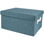 DP Cotton Cloth Storage Box - Small, Foldable Organizer Bag For Blankets, Comforters, Toys 18 L 