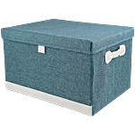 DP Cotton Cloth Storage Box - Medium, Foldable Organizer Bag For Blankets, Comforters, Toys 30 L