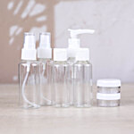 DP Clear Plastic Travel Bottle Kit Set 7 pcs