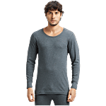 Jockey Men 2401 Super Combed Cotton Rich Full Sleeve Thermal Undershirt with StayWarm Technology - Charcoal Melange 1 pc Size - L (Size - L)