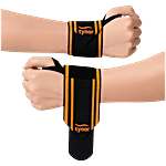 Tynor Wrist Wrap With Thumb Loop - Black & Orange, Universal 2 pcs