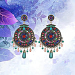 Youbella Non Precious Metal Bohemian Stylish Multi-Colour Fancy Chand Bali Earrings 1 Pair