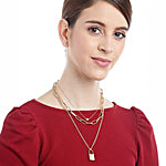 Youbella Gold-Plated Lock Heart Shaped Layered Necklace 1 pc