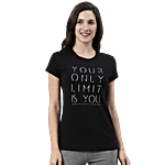 Enamor Black Printed T-Shirt 1 pc (Size - M)