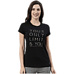 Enamor Black Printed T-Shirt 1 pc (Size - XL)