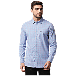 Thomas Scott Light Blue Regular Fit Check Shirt 1 pc (Size - 3XL)