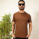 Thomas Scott Coffee Polyester Regular Fit Self Design Shirts 1 pc (Size - L)