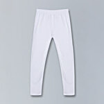 Kiddopanti Girls White Solid Leggings 1 pc (6-8 Years)