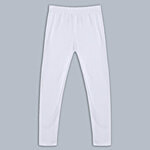 Kiddopanti Kids White Solid Leggings 1 pc (12-14 Years)