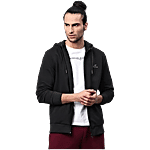Alcis Black Cotton Regular Fit Hooded Sweatshirt 1 pc (Size - M)