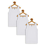 Kiddopanti Kids White Solid Vest 3 pcs (4-6 Years)