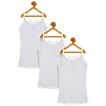 Kiddopanti Kids White Solid Tank Top 3 pcs (12-14 Years)