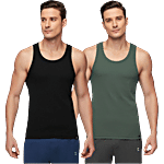 XYXX Black & Green Regular Fit Vest 2 pcs (Size - M)
