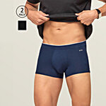 XYXX Blue & Black Skinny Fit Trunks 2 pcs (Size - M)