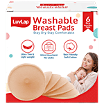 LuvLap Washable Maternity Nursing Breast Pads - Reusable, Leak-Proof 6 pcs