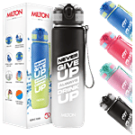 Milton Gen'Z 1000 Water Bottle - Black, Never Give Up Always Drink Up 1 L