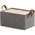 Pearlfiesta Rectangle Collapsible Storage Organizer Foldable Baskets Cubes Box With Handles 1 pc