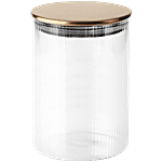JB Round Vertical Glass Jar With Airtight Lid 1 L