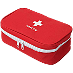 Pearlfiesta Emergency First Aid Kit Pouch Empty - Multi-Layer Travel Medicine, 23 x 13 cm, Red 1 pc