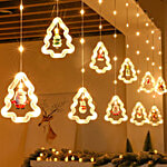 Desidiya Christmas Tree Themed Curtain String Lights - Warm White 1 pc
