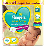 Pampers  Premium Taped New Baby Diapers - Up To 5 kg 96 pcs