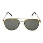 Fastrack Men Aviator Sunglasses With UV Protected Green Lens & Gold Rimmed Frame 1 pc
