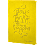 Paperkraft Yellow Debossed PU Journal - Unruled, 192 Pages Notebook 1 pc