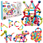 Wembley Magnetic Sticks Roundels Building Blocks With Magnet Balls - For Kids Age 3+, Multicolour 1 pc 32 pcs