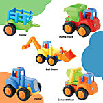 Wembley Unbreakable Kids Friction Car Toys Vehicle - Push & Go Truck, Multicolour 4 pcs