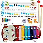 Wembley Wooden Xylophone For Kids - Musical Instrument, Monkey Shaped With 8 Knots 1 pc