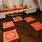 Sapana Carpet-Mats Aasan Mat - Pink & Ivory 6 pcs