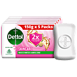 Dettol Skincare Moisturizing Beauty Bathing Soap Bar with Argan Oil 150 g (Pack of 5)