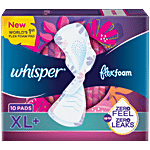 Whisper Flexfoam Sanitary Pads - XL+, Up To Zero Feel Zero Leaks 10 pcs