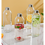 Nestasia Borosilicate Glass Water Bottles 1 L (Set of 4)