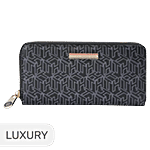 Tommy Hilfiger Black Karoline Leather Zip Around Wallet 1 pc