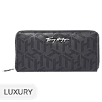 Tommy Hilfiger Black Celina Perforated Leather Zip Around Wallet 1 pc