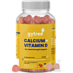Gytree Calcium + Vitamin D Gummies - The Total Support For Strong Bones, Strawberry Flavour 30 pcs Box