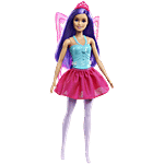 Barbie  Dreamtopia Fairy Doll - Purple Hair, Wearing Skirt, Clip-On Wings & Tiara 1 pc