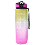Solara Tritan Motivational Water Bottle - Yellow Pink 1 L